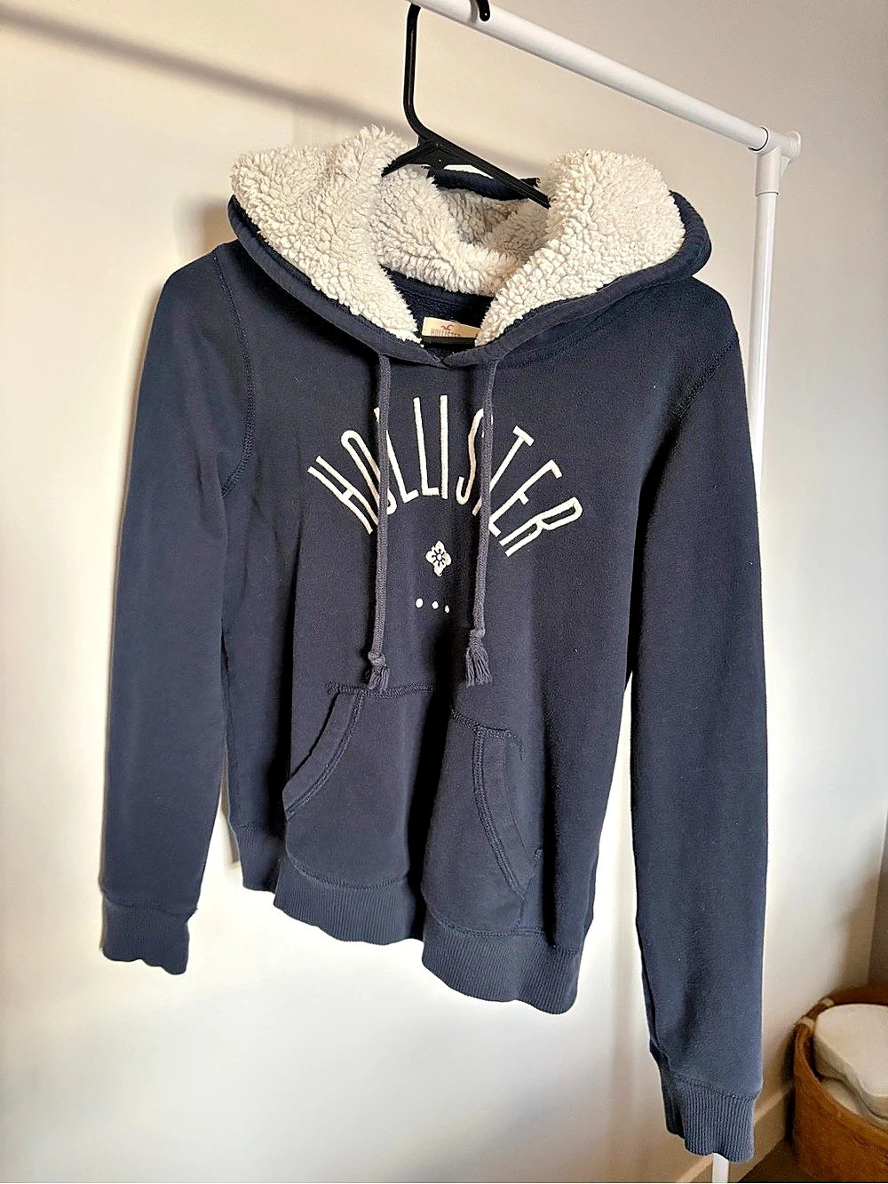 Hollister Logo Graphic Hoodie Blue Medium